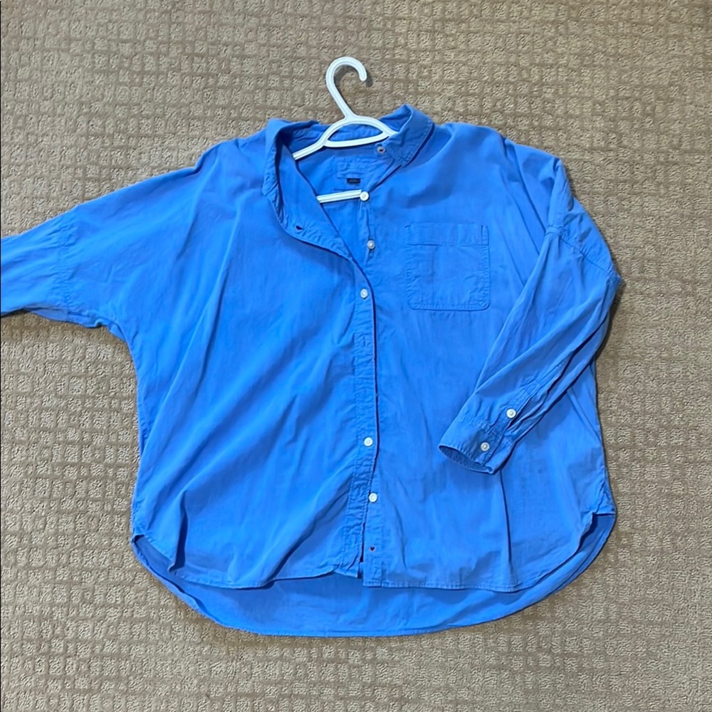 American Eagle Outfitters Blue Casual Button Down Shirt Relaxed Fit